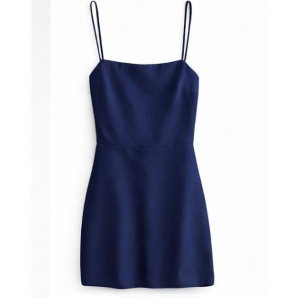 Lovers + Friends Navy Mini Slip Dress Square Neck Party XXS